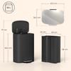 Trash Can Kitchen 50 Liter Pedal Bin with Stay-Open Function, Soft-Close Lid, Pedal, Black