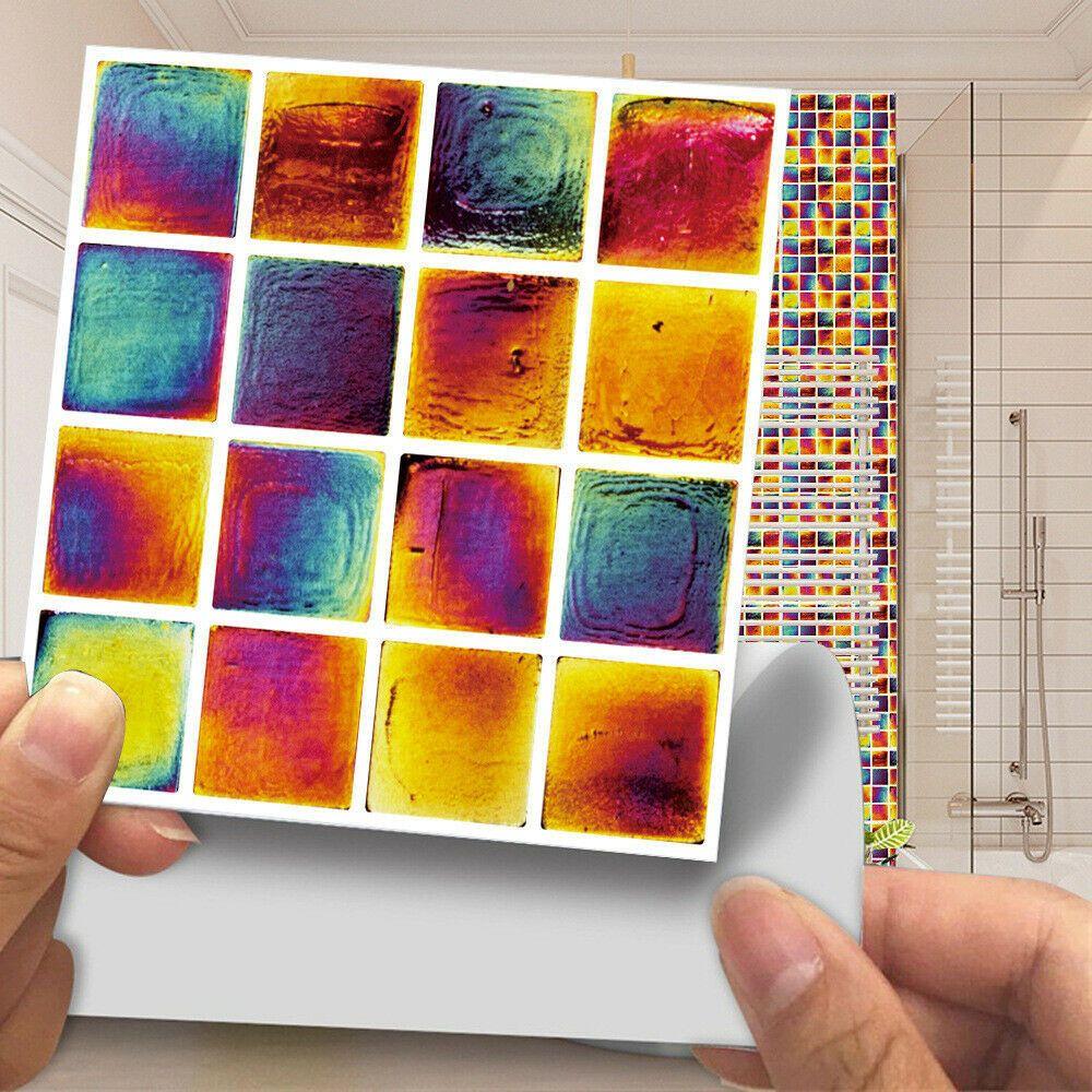 Kitchen Fashion Mosaic Self-adhesive Removable Tile Stickers Wallpaper Wall Stickers DIY Home Decor