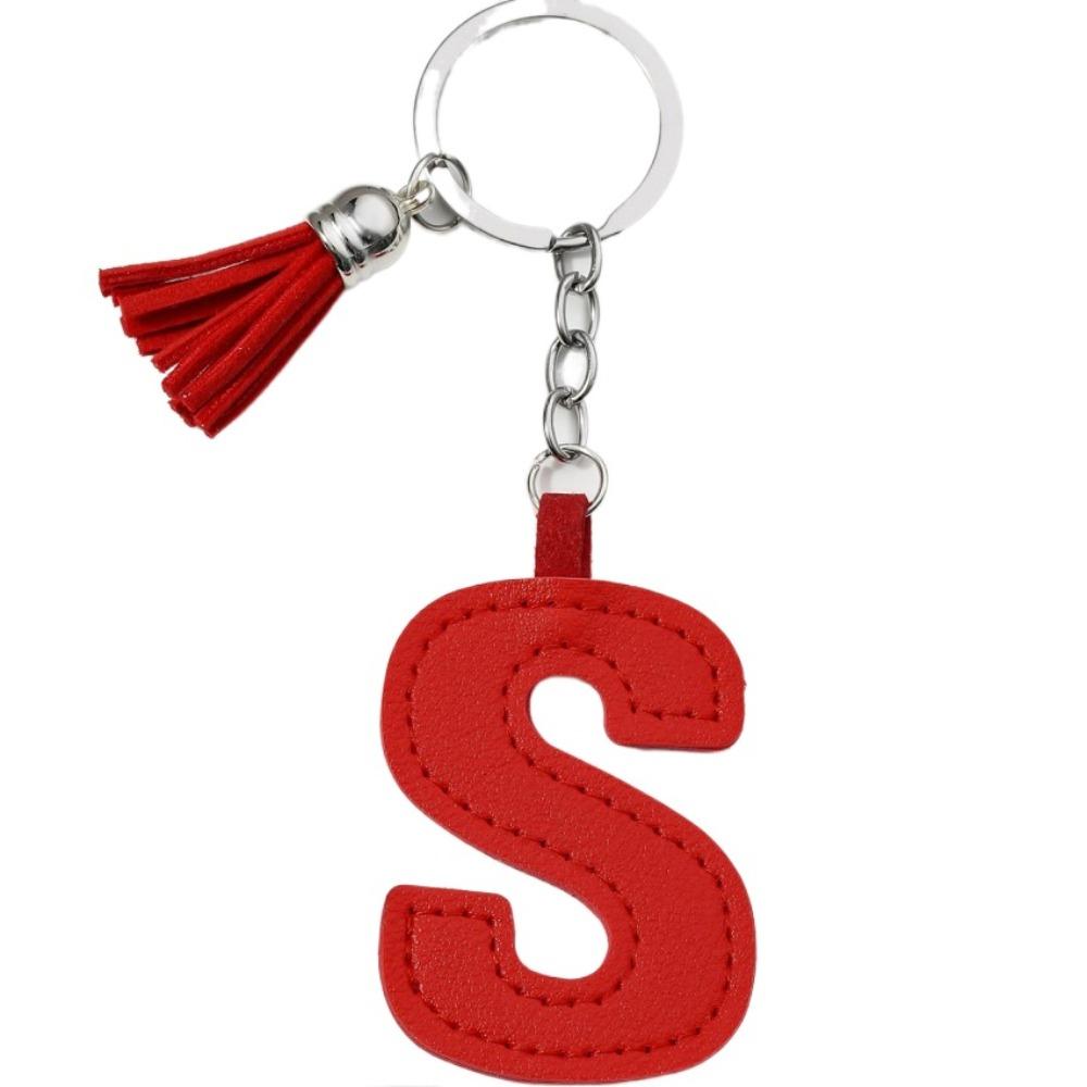 Брелок для ключей с алфавитом, пряжка для ключей от автомобиля, органайзер для ключей, деловой держатель для ключей из искусственной кожи, 26 букв, брелок в подарок