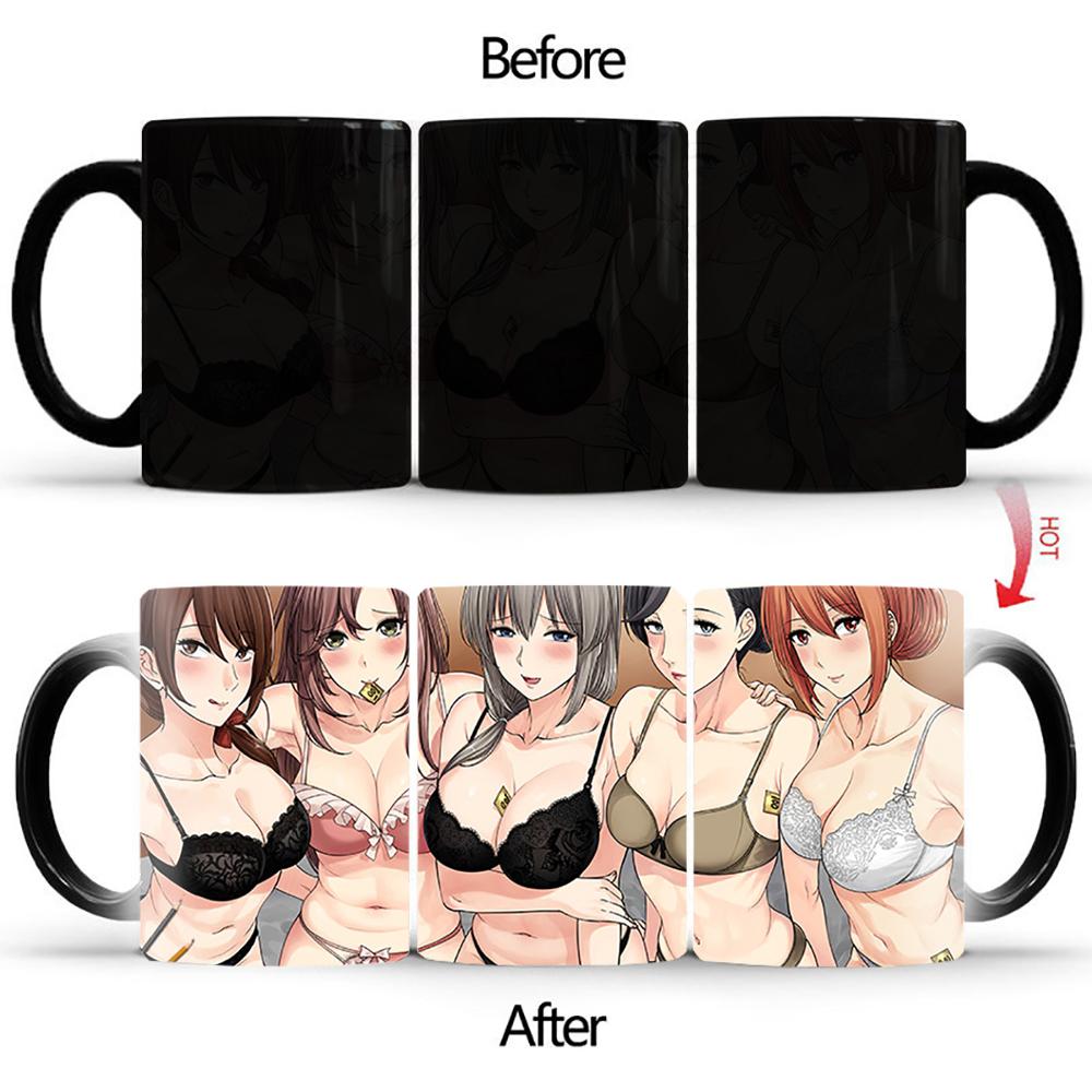Сексуальная черная кружевная волшебная кружка BSKT-165 Чашки и кружки Керамическая чашка Кружки, меняющие цвет, обесцвечивающие кофейные кружки Аниме Персонализированные подарки