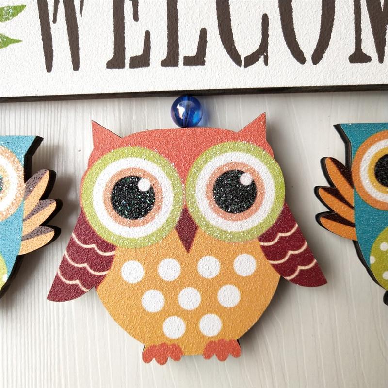 Pastoral Style Home Accessories Creative Personality Owl Listing Welcome To Welcome Store Wall Hangi