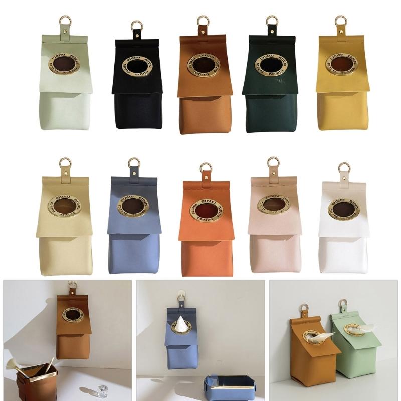 Leather Toilet Tissue Box easy installs Not Damage Wall Hanging Roll Case Paper Towel Holder for Kitchen Bathroom Use