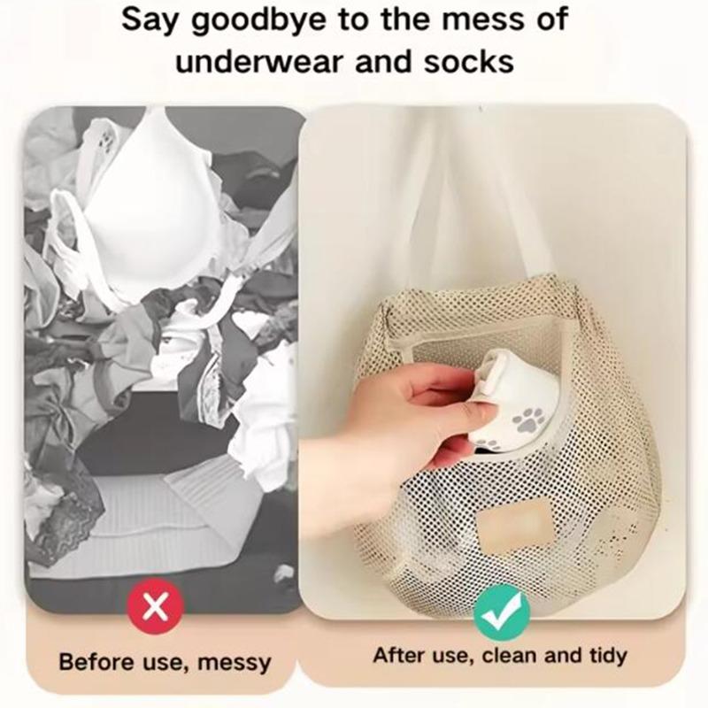 Настенный сетчатый мешок для нижнего белья, носков, личная подвесная корзина, многоцелевой, простой, практичный, экономящий место, кухонный мешочек для фруктов и овощей
