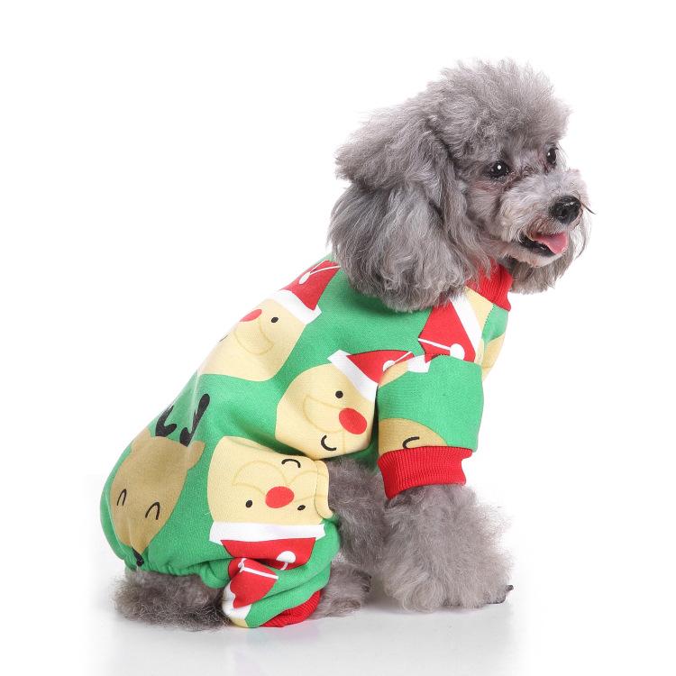 Striped holiday thickened pet supplies kitten puppy outing dog walking dress up winter heattech dog clothes