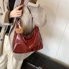 With Pendant Hobo Bag Korean Style Women's Handbag Simple PU Leather Shoulder Bag  Lady