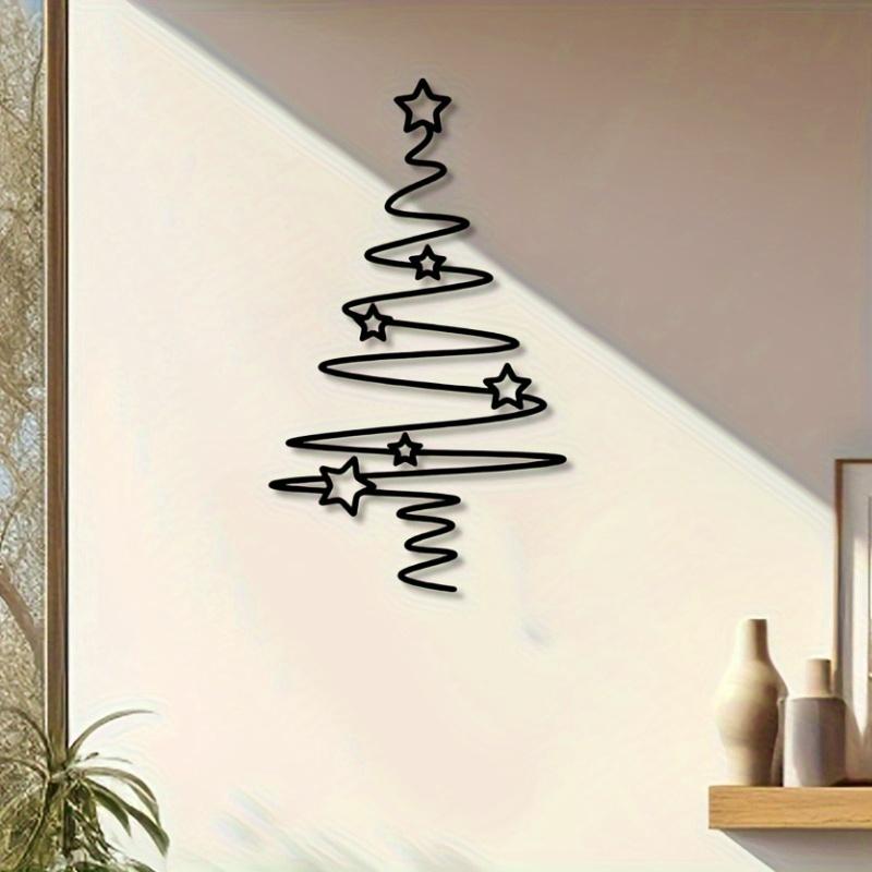 Metal Tree Wall Art Holiday Decor Indoor Outdoor Star Ornaments Living Room Courtyard Garden Home Wall Decorations