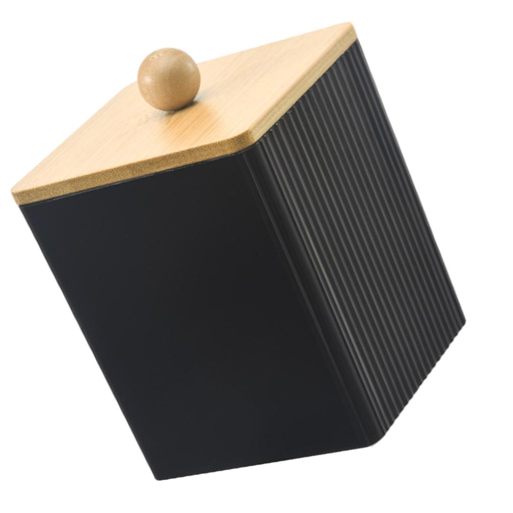 Sturdy Wood Lid Qtip Holder Storage Container Convenient for Bathroom Cotton Covers Swabs Pad and Hair Bands Organizers