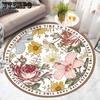 Floral Rug Bedroom Home Decoration Mats Round Carpet Living Room Anti -Slip Washable Carpet Computer Chairs Mat