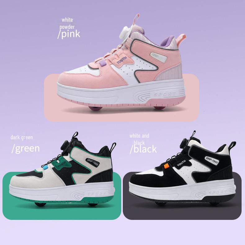 Кроссовки для бега с двумя колесами Mesh 2024 для детей — обувь для катания на роликах со спортивной пряжкой