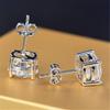 1 Pair Simple Round Zircon Stud Earrings For Men, Holiday Party Gift