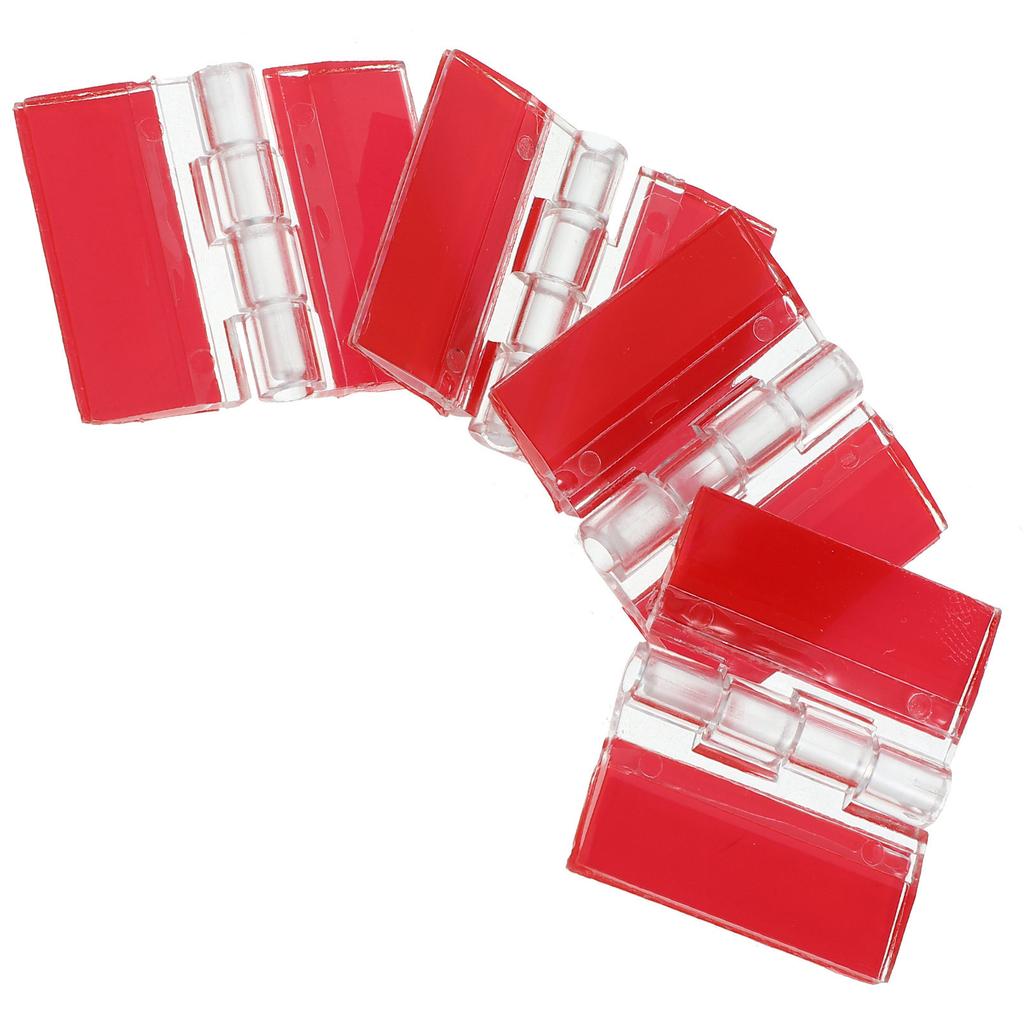 4Pcs Clear Acrylic Self Adhesive Hinges Flexible Replacement for Small Box Cabinet Drawer Door Furniture Small Hinges