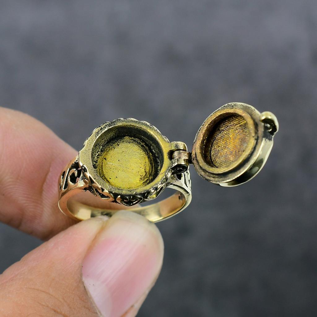 Звездный вид, латунное ювелирное изделие ручной работы, ядовитое кольцо, размер 9,5 B3J53