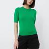 Women's New Spring Summer Short Sleeve Round Neck Knit Sweater Solid Color Casual Chic Tops