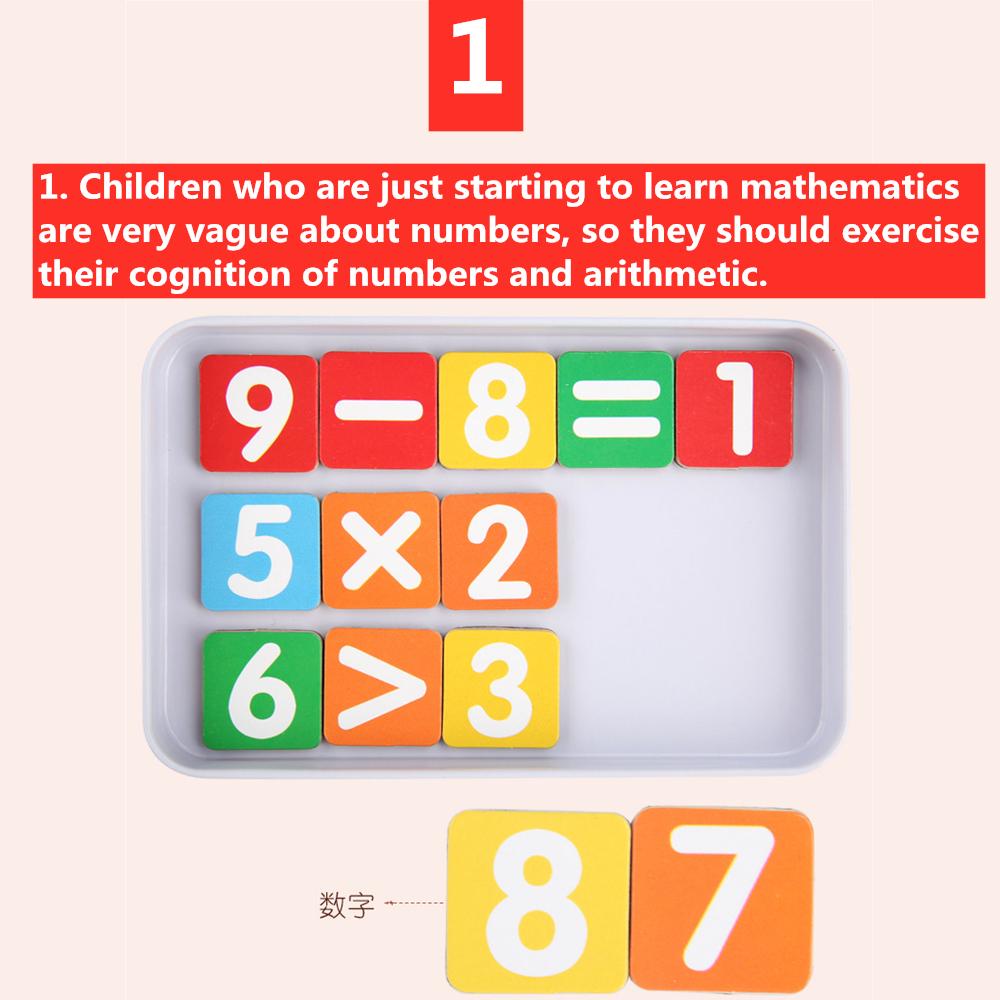 Детские счетные часы, обучающие палочки с цифрами, магнитные арифметические наклейки, обучающие игрушки для учеников раннего образования