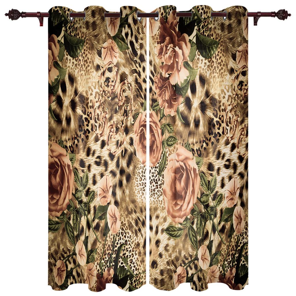 Красная зебра с леопардовым принтом, оконные шторы, домашний декор, оконные шторы для спальни, занавески для гостиной