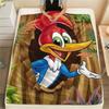 1PC woody woodpecker Print Flannel Blanket, High quality Comfortable for All Seasons, Home Decor, Warmth and Comfort, Perfect for Christmas Gifts