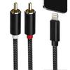 [Apple MFi Certified] Lightning to RCA Cable Audio Aux Adapter2-Male Y Splitter