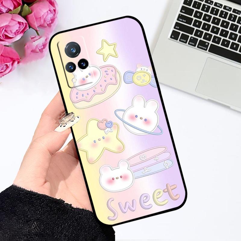 Чехол для Vivo V21 4G 5G V21s V2066 V2050 Мультяшное Животное Мягкий Силиконовый TPU Чехол для Телефона Для V21e V2061 V2055 Ударопрочный Бампер