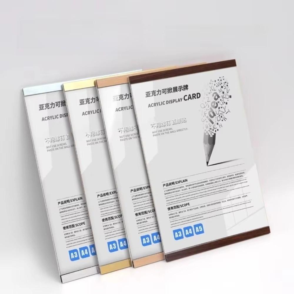 Rectangle Acrylic Sign Holder A 4/A 5/A 6 Poster Frame Magnetic Wall Mounted Frame Menu Paper