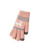 Knitted Touchscreen Gloves for Women Winter Warmth, Thickened with Fleece Lining Outdoor Cycling Jacquard Design Adorable Reindeer Pattern