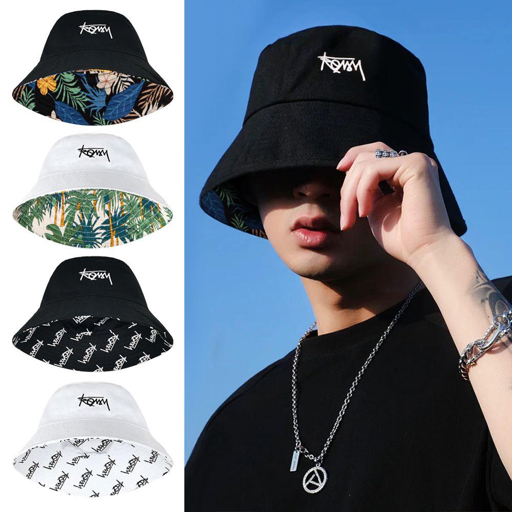 Hip Hop Bucket Hat Double-sided Panama Cap Outdoors Sun Hat Men Women