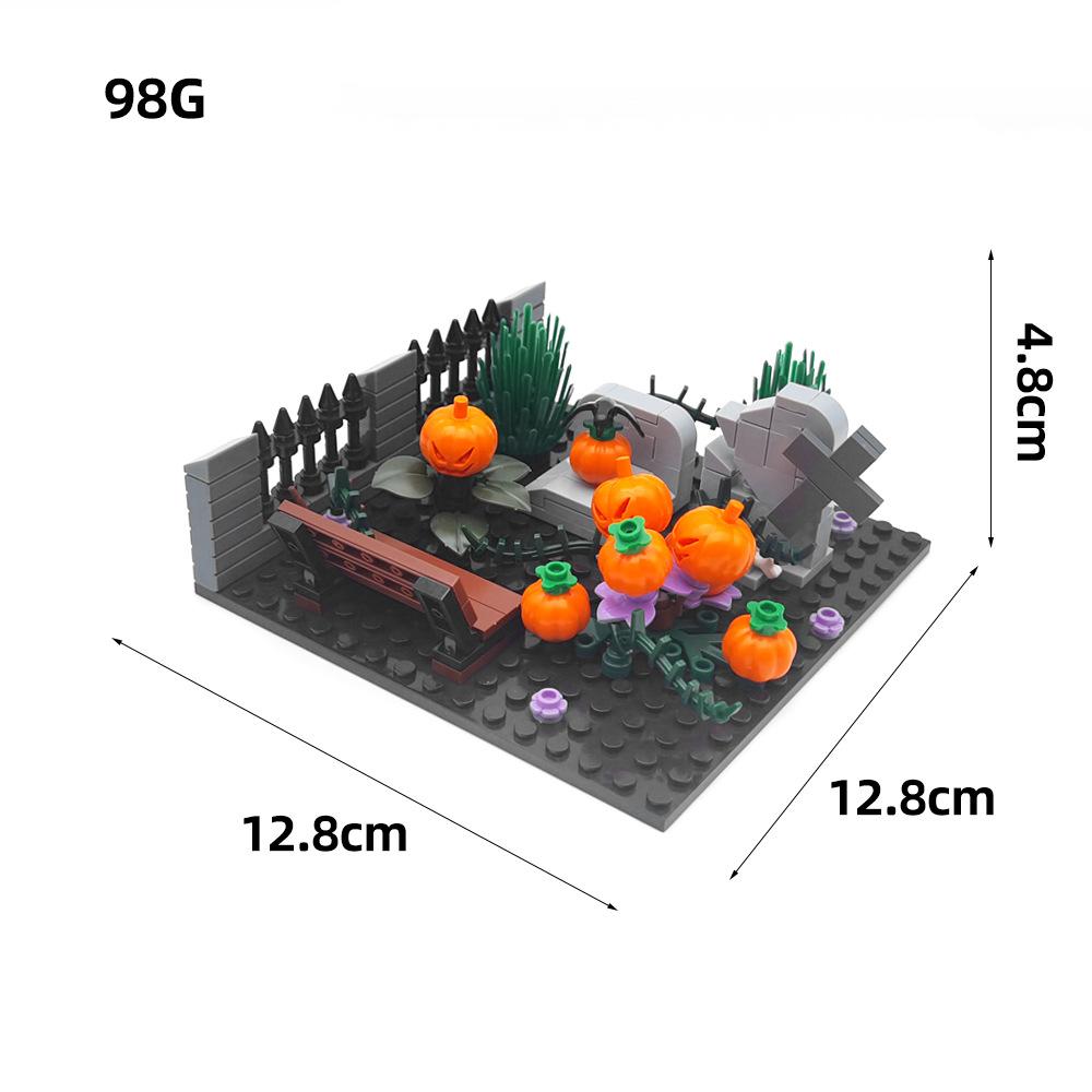 Украшение на Хэллоуин Строительный блок Кладбище Уличная сцена Орнамент Призрачный Жнец Игрушка