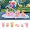 6Pcs Mini Piggy Car Dashboard Toys Dolls Figures Home Car Decoration For Auto Accessories Cartoon Pig Cute Car Ornaments Gifts