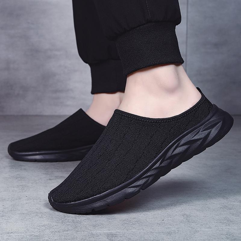 Летние мужские повседневные спортивные туфли, дышащие, модные, большого размера, мужские полутапочки-сандалии