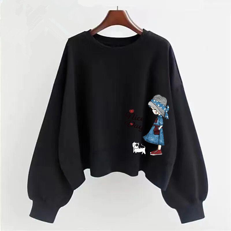 Фиолетовая хлопковая толстовка с капюшоном женская на весну и осень с длинными рукавами, корейская версия, с круглым вырезом, свободная, свободная, сентябрьский школьный сезон, ранняя осень, женская одежда