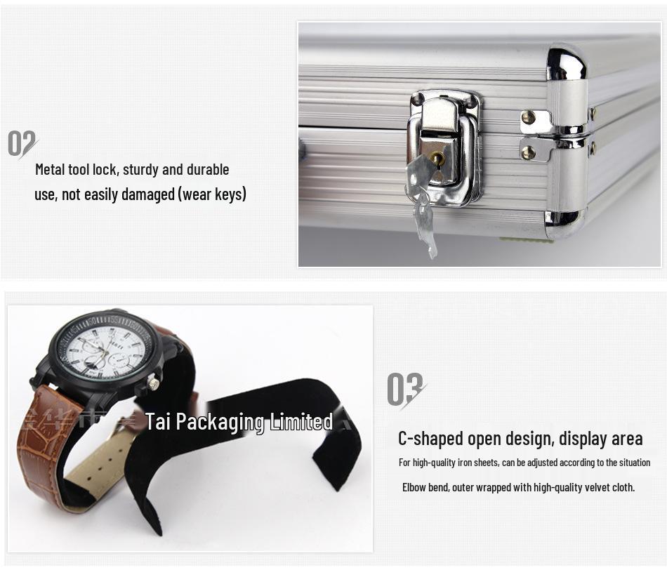 Aluminum Alloy Watch Display Box, 36 Slots