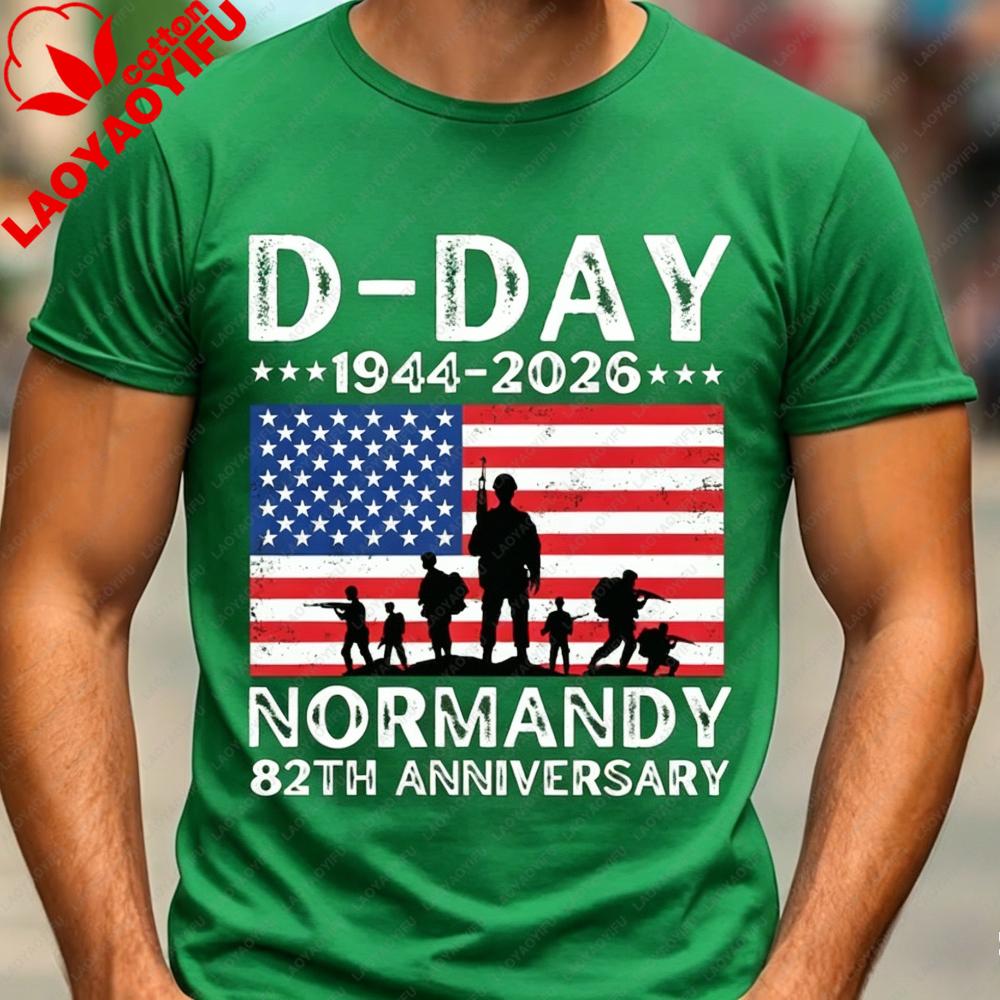 DDay Shirt 82th Anniversary Normandy 19442026 TShirt D Day 06 Jun 1944 Memorial Clothing Men Crewneck Cotton Short Sleeve