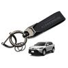 MiJuduo Genuine Leather Car Keychain for Toyota Corolla Cross Key Key Chain with Car Debossed Carabiner Comfortable To the Simple and Black (10th