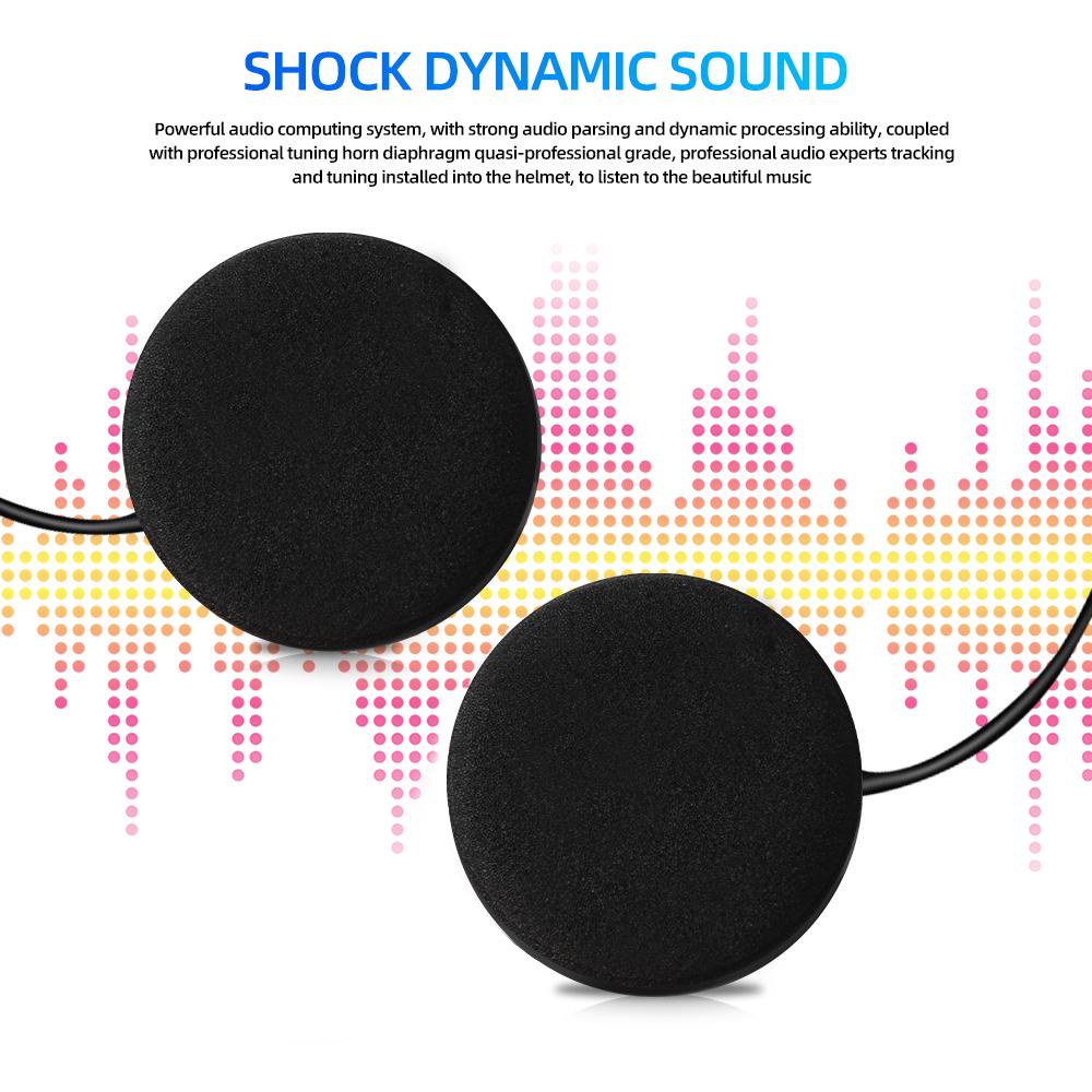 BT30 Bluetooth 5.3 Motorcycle Helmet Headset Moto Universal Helmet Headphones Stereo Wireless Handsfree Call with 250mAh