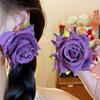 Solid Color Floral Stud Earrings Cloth Drop Earrings Fresh Rose Flower Earrings  Gift