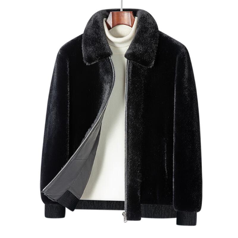 Мужская теплая куртка из овчины с подкладкой из искусственного меха норки MONTAGUT