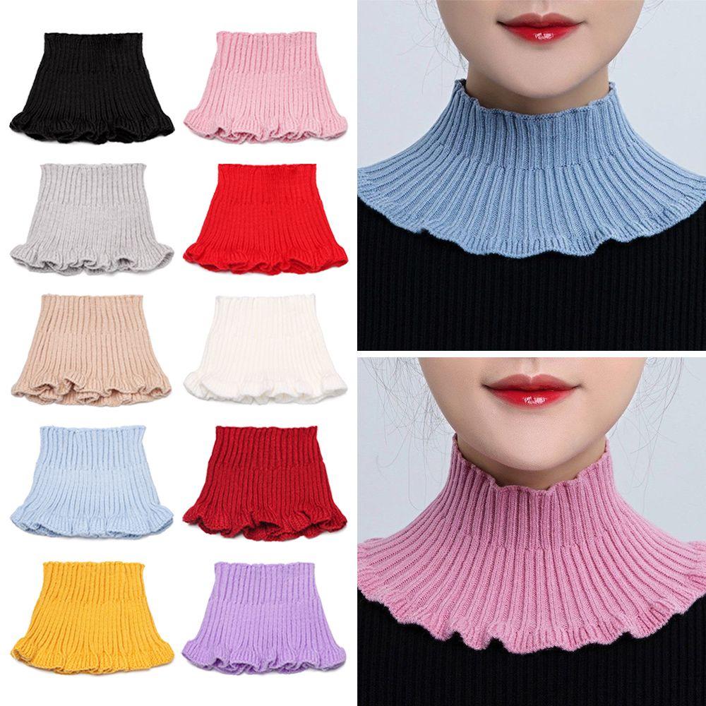 Winter Warm Windproof Detachable Neck Guard Scarf Knitted Fake Collar Turtleneck