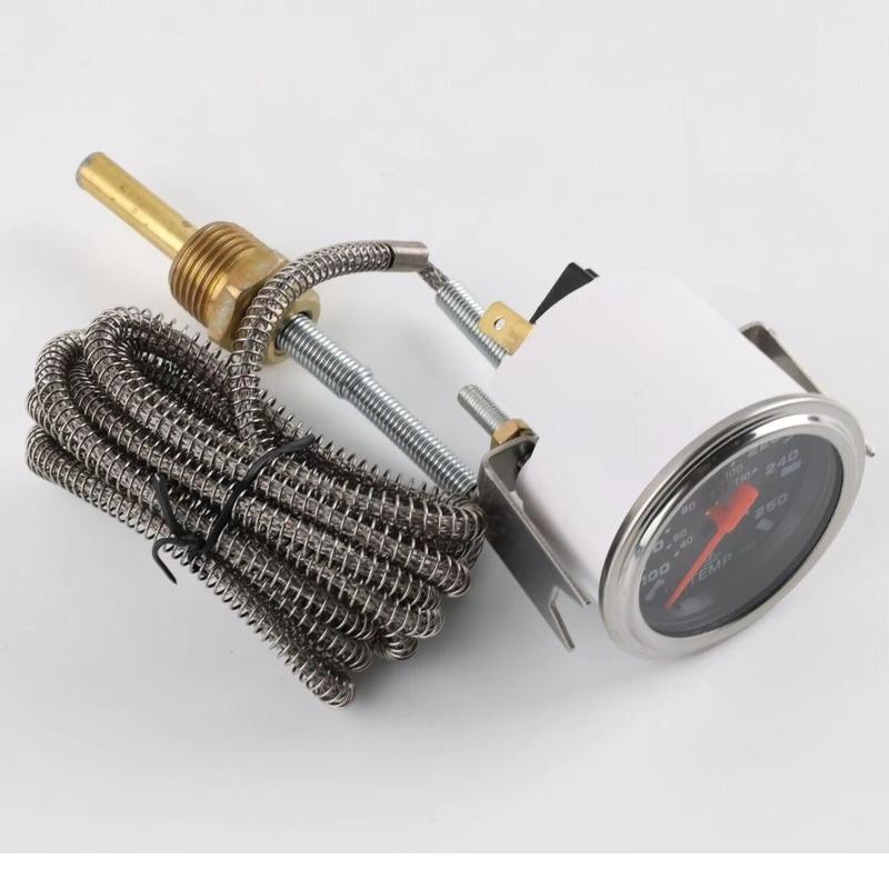 2" 52MM Mechanical 40-120℃/100-250℉ Water Temp Gauge 12V Water Temperature Gauge Car Meter with Sensor NPT 1/2