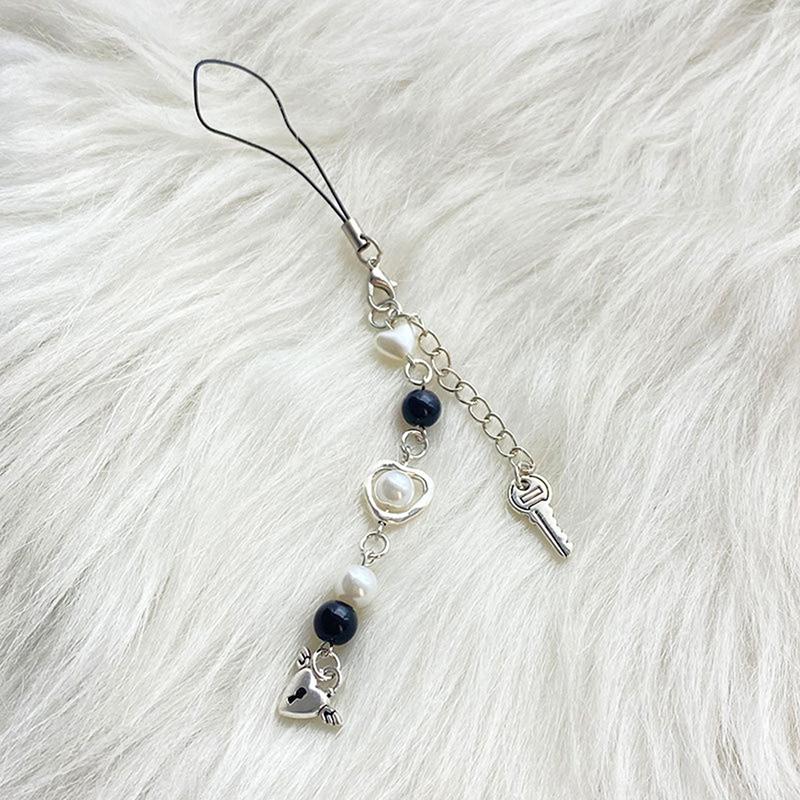 Pink Y2K Phone Charms Pendant Kawaii Key Chain For Bag Cute Accessories Women Girl Strap Lanyard Beaded Ins Korea