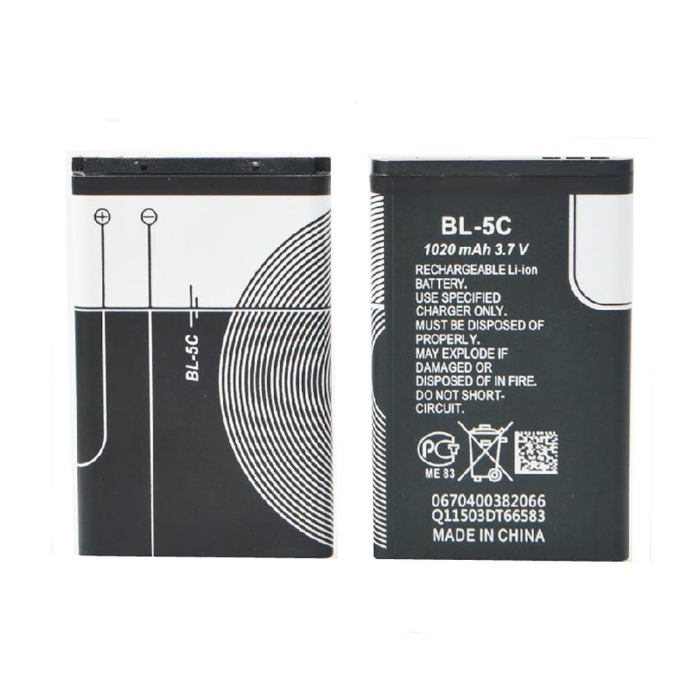 Replacement Cell Phone Li-ion Battery 1020mAh 3.7V for Nokia BL-5C Rechargeable
