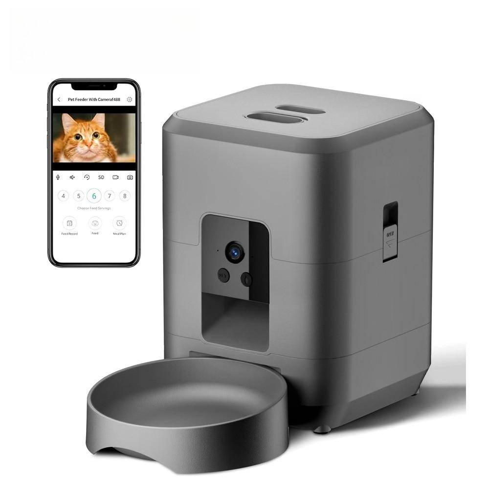 2L Large Capacity Automatic Pet Feeder Button Wi-Fi & Camera Controlled Pet Feeding Machine Smart Dog Cat Food Dispenser