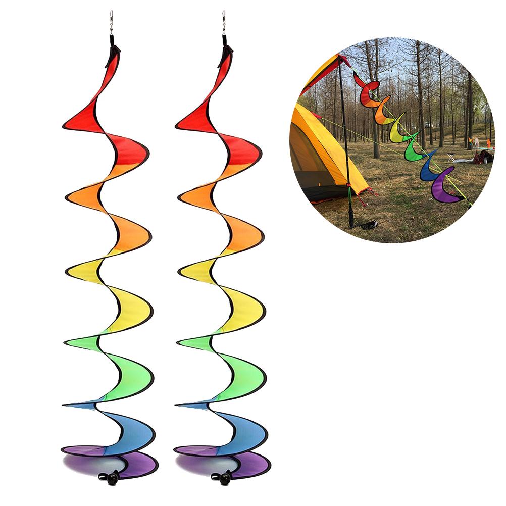 Spiral Rainbow Wind Strip Windmill Colorful Wind Chime for Garden Home Outdoor Camping Tent