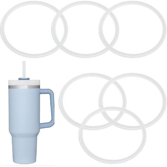 Cup Lid Seal Gasket Replacement Parts 40 oz, Thermos Lid Silicone Seal Ring Not Rubber Compatible with Stanley Quencher H2.0 FlowState Stainless
