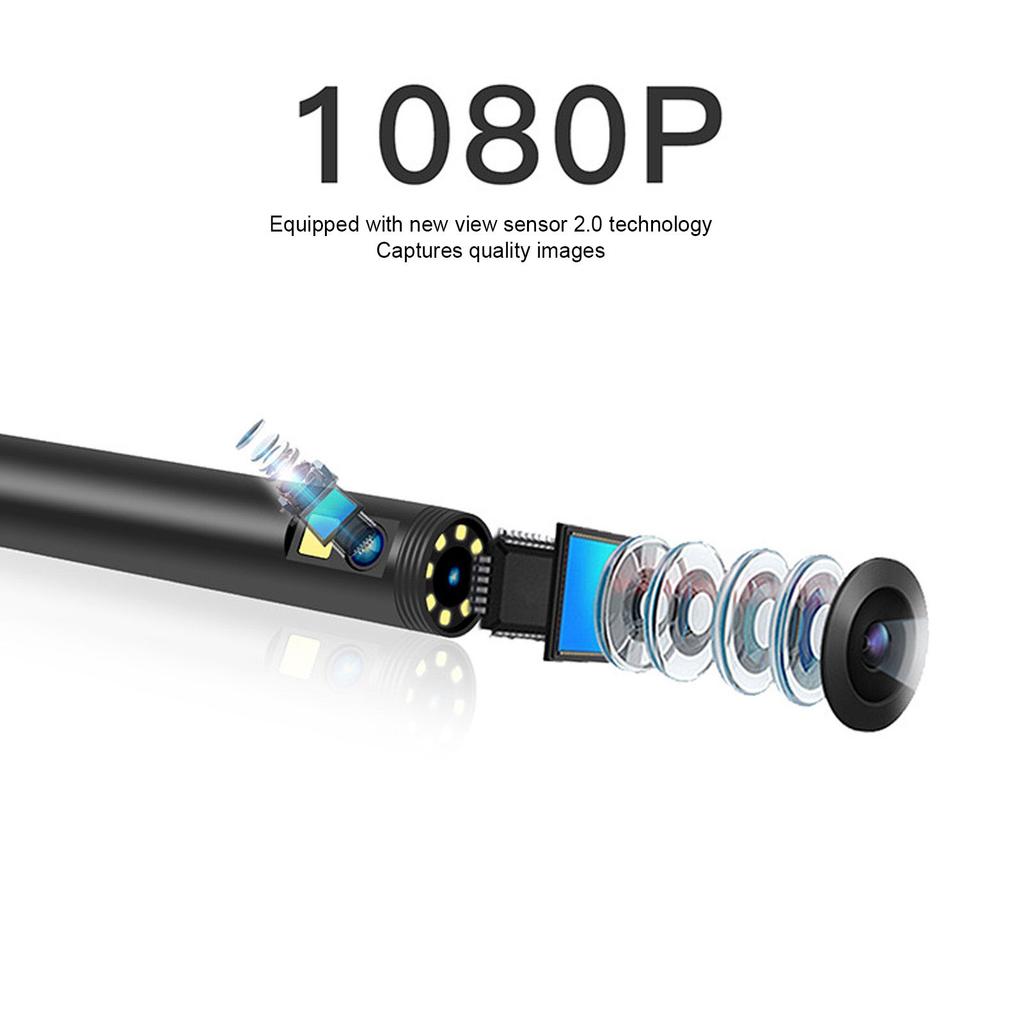 F280 1080P Эндоскоп 2 МП 8 мм WIFI Двойная камера Бороскоп Камера для инспекции канализации IP68 Водонепроницаемый(2 м Цельсия 6,6 фута )