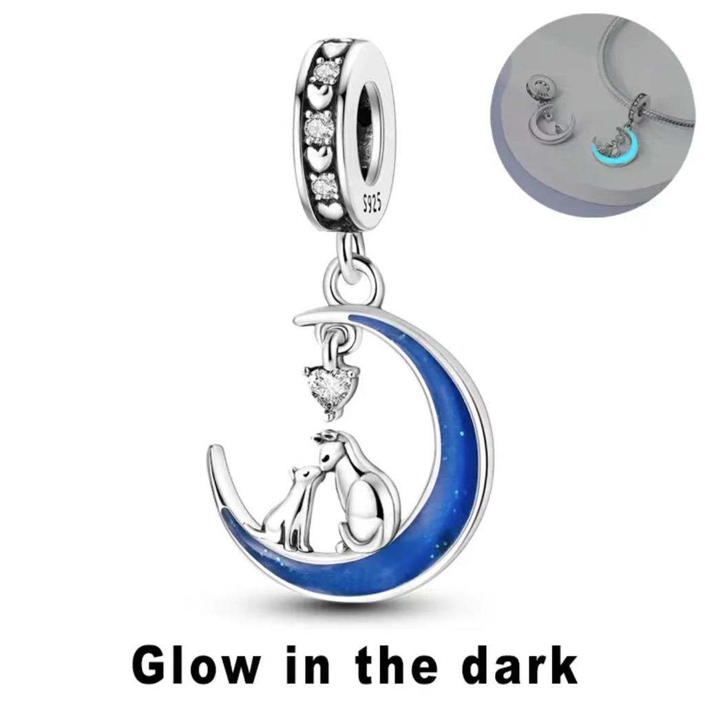 925 Стерлинговое Серебро Красочный Ловец Снов Светящийся Светлячок Подарок Самолет Земля Шармы Подходят Оригинальный Подвеска DIY Изготовление Ювелирных Изделий