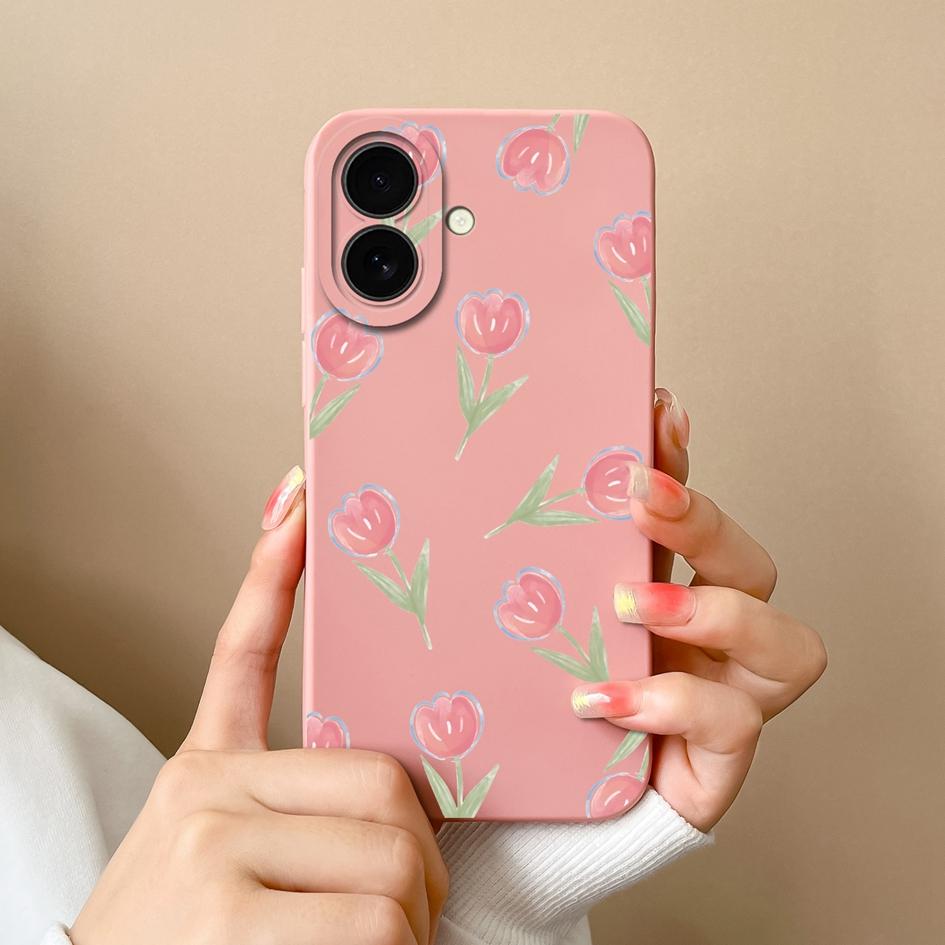 Для Apple iPhone 16 Plus 16pro 16promax новый чехол симпатичный цветочный узор облаков мягкий тонкий жидкий силикон высокое качество ударопрочный чехол для iPhone чехол Capas