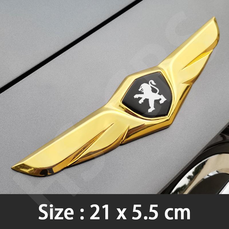 For Peugeot 207 307 308 407 408 508 4008 5008 2008 206 107 Car Front Grille Emblem Stickers Wing Shapes Front Badge Accessories