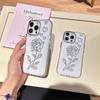 Прозрачный Фэн-шуй Алмазная Роза Чехол для Телефона Для Iphone16 Легкая Роскошь Apple 17Promax Мягкий