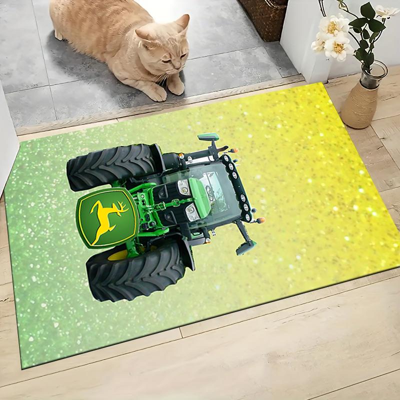 John Deere Tractor Sparkle Carpet Rug Soft Washable Antislip Home Living Room Sofa Mats Personalized Christmas Rug