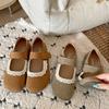 Round Head French Flat Bottom Mary Jane Shoes Women's 2025 New Spring and Autumn with Skirt Retro Versatile Light Mouth Soft Sole Single Shoes