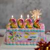 Фольгированная цифра Свеча на день рождения Декор для торта на день рождения Свеча Цифровая фигурка на торт Торты на день рождения Свадебные торты Десерт Украшения для торта Принадлежности